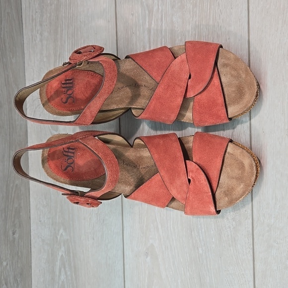 Sofft Women Casidy Leather Wedge Sandals shoes sz 9.5M - Picture 4 of 13